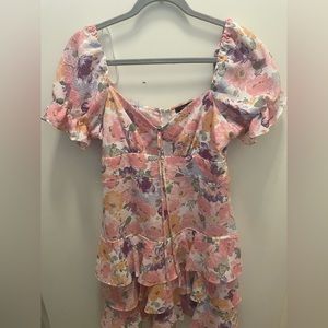 City Studios Pink Floral Cut Out Dress